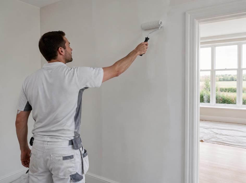 Painting professional at work